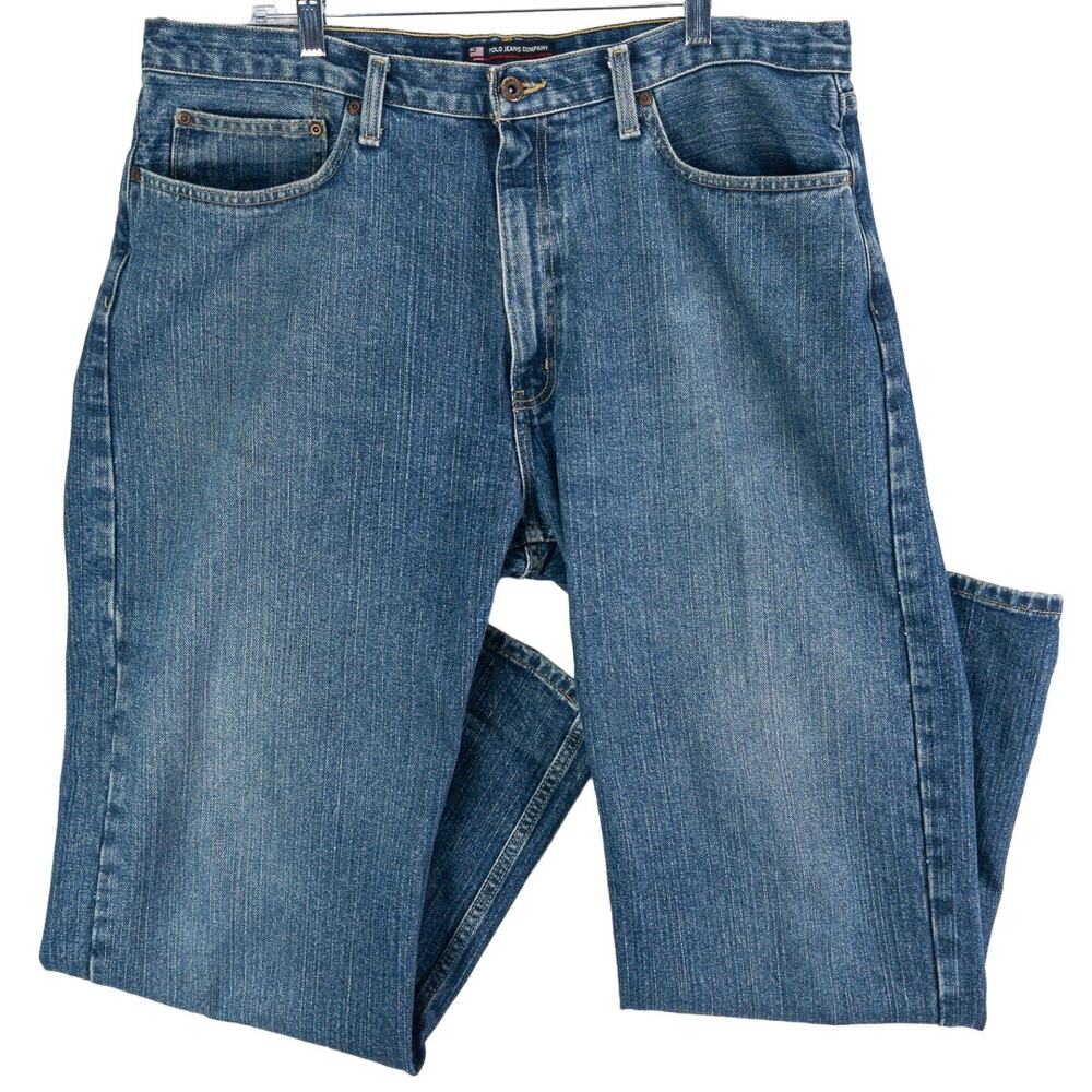 Polo Jeans Co Relaxed Fit Men’s Jeans 38x32 Fit 40 Medium Wash Classic Straight
